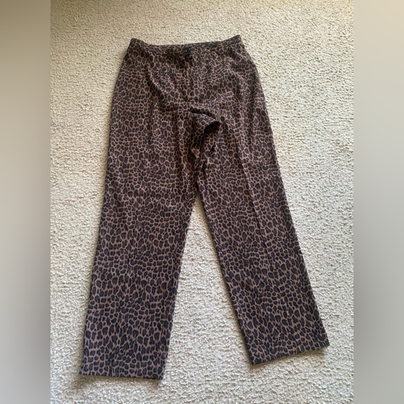 Blushe Brown Black Skinny Ankle Pants Animal Print Size 16 - Picture 1 of 3